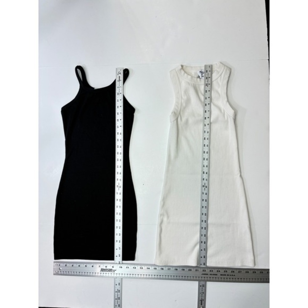 Princess Polly Bundle Women 0 Ribbed Mini t-shirt Dress Black White Bodycon - Picture 5 of 5